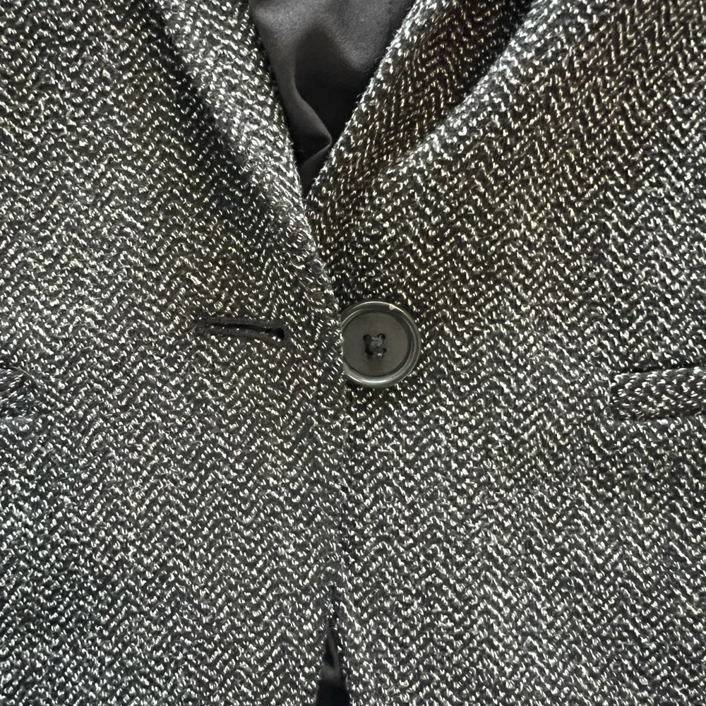 LOFT black & white herringbone blazer 2 - Picture 5 of 6